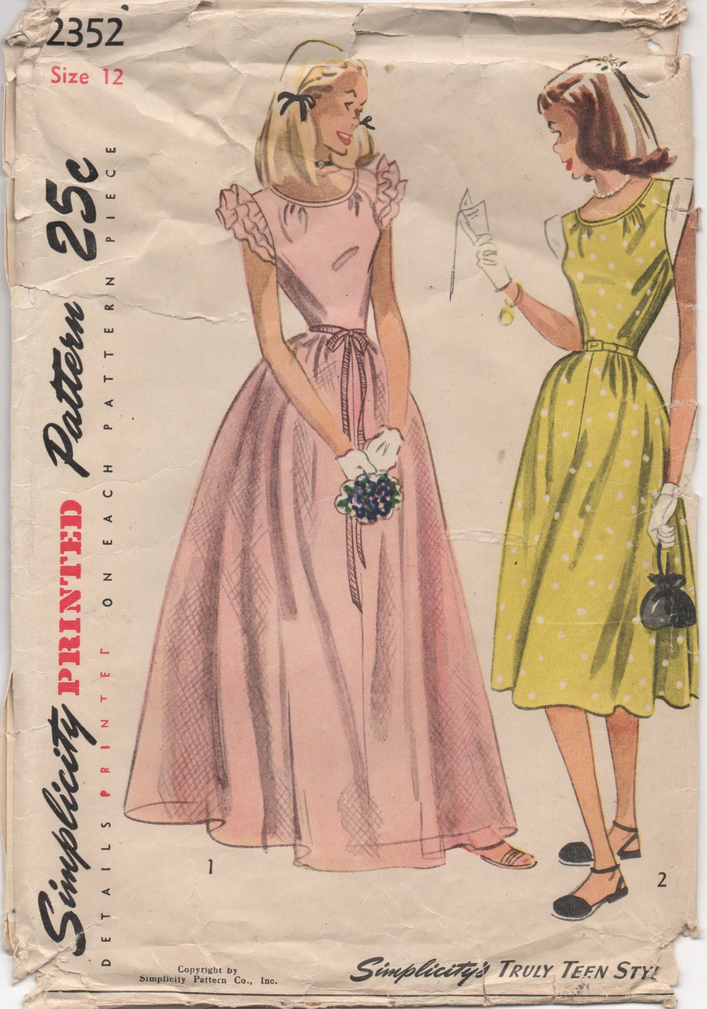 D-A-H Vintage Sewing Pattern 1950s Cocktail or Wedding Dress in Any Size -  PLUS Size Included -7121